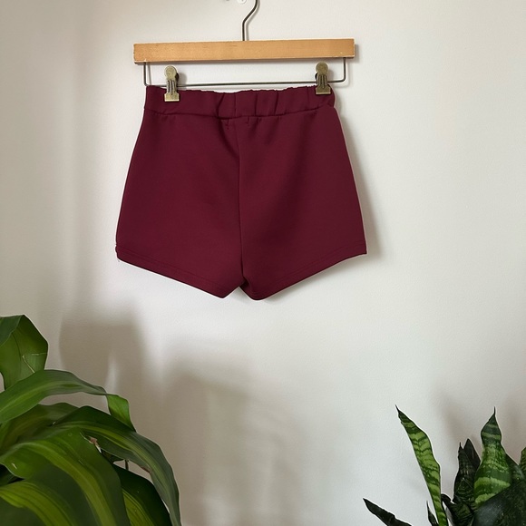 Burgundy Wine Red Mini Skort Midrise - Picture 3 of 10